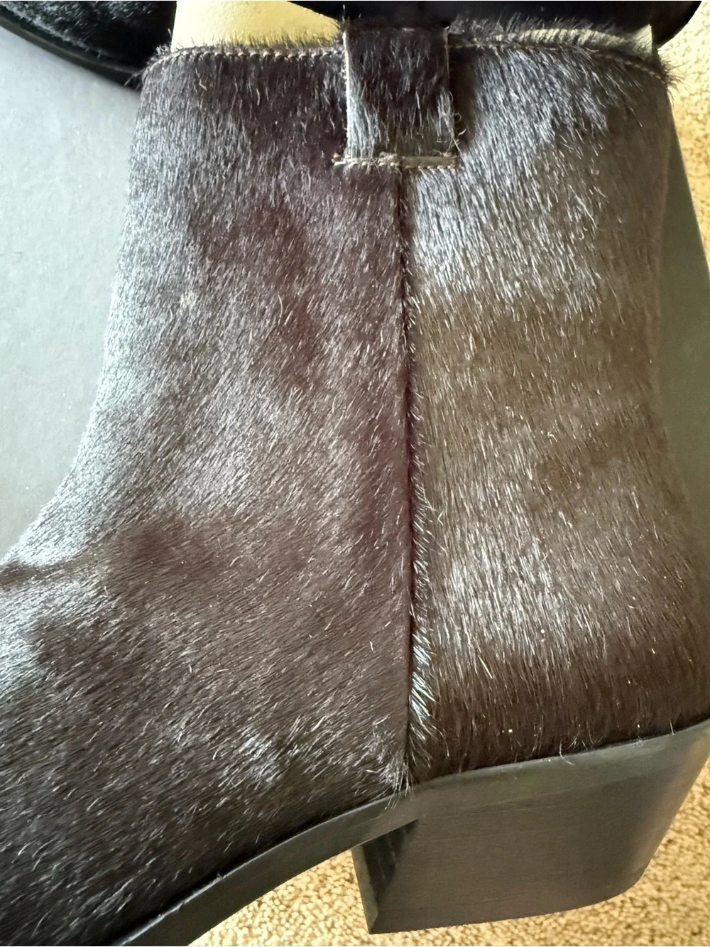 Alohas Syd Ankle Boot size 39 (8-8.5) Dark Brown Haircalf